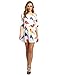 ROMWE Women's Summer Birds Print Short Sleeve Loose Shift Dress White L