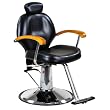 "Wyatt" Reclining Black Styling Chair With Wooden Hand