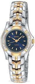 Seiko #SXGN50 Women's Two Tone Blue Dial Watch