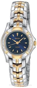 Seiko #SXGN50 Women's Two Tone Blue Dial Watch