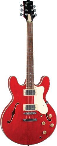 Jay Turser Jazz Guitars Jt-133-tr Semi Hollow-body Electric Guitar, Transparent Red