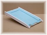 Cot top changer in white with blue check mat