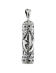 Sterling Silver Mezuzah Pendant, 1 in. (25mm) tall