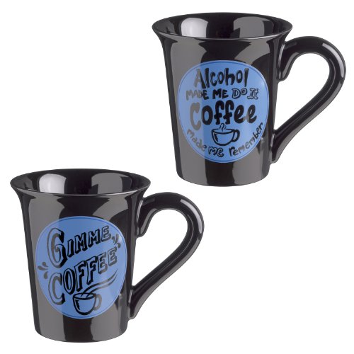 Grasslands Road Times Are Changing 12-Ounce Black And Red Sarcastic Mugs 2 Styles, Set of 4