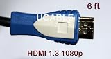HDMI Cable 6 Ft Male to Male 1.3b 1080 Blue Head, HDTV, Blue Ray, xBox, PS3