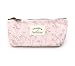 Kobwa(TM) Light Pink Pastorable Floral Canvas Pen Pencil Bag/Case/Pouch/Holder with Zipper Closure With Kobwa's Keyring