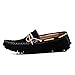 SUNROLAN Men's Casual Genuine Nubuck Leather Outdoor Boat Shoes Driving Moccasins Slip-On Loafers
