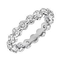 14k White Gold Shared-Prong Diamond Eternity Band (2 cttw, H-I Color, SI2 Clarity), Size 7.5