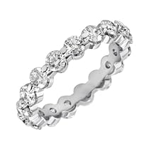 14k White or Yellow Gold Shared Prong Diamond Eternity Band (2 cttw, H-I Color, SI2 Clarity)