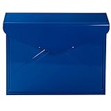 （OSJ）ポスト 郵便ポスト 壁掛け 鍵付き郵便受け メールボックス POST 北欧デザインボックス (ブルーAタイプ)