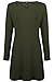 Creti Women Fashion Crew Neck Long Sleeve Loose T Shirt Tunic Dress, X-Large, Green
