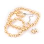 Peach 10mm Glass Pearl Necklace, Bracelet and Earrings Set by Margot Townsend