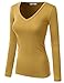 Doublju Womens Basic Sexy Deep V-Neck Rayon T-Shirt