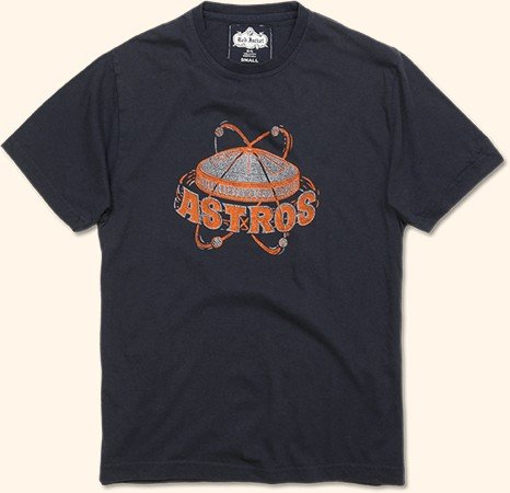 Houston Astros Vintage Astrodome Logo T-Shirt by Red Jacket - Navy (Medium)