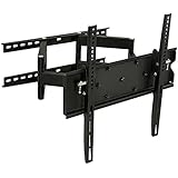Mount-It! MI-347L Heavy-Duty Dual Arm Swivel Full Motion Articulating Tilting TV Wall Mount Corner Bracket for 32 - 65 inch Screen LCD LED Plasma Flat Panel Screen HDTVs (VESA Standard up to 600x400mm), 154 lb Weight Capacity, Black