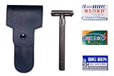 Cheap Deals on  Razors & Blades-Gun Metal Double Edge Razor #86M + Free Travel Case + 15 Free DE Razor Blades