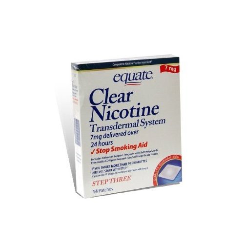 Equate Clear Nicotine Transdermal System  Step Three  7 mg Stop