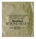 36 Beyond Seven Studded Sheerlon Latex Condoms, Lubricated, Ribbed Sensation
