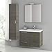 Nameeks ANS79 ACF 31-3/10" Wall Mounted Vanity Set with Wood Cabinet, Ceramic To, Grey Oak