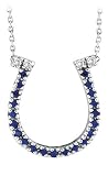 14K Sapphire & Diamond Horseshoe Necklace