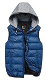 CHINMOON&reg; Men's Couples dress down cotton padded jacket vest thick loose fashion(Dark Blue,S)