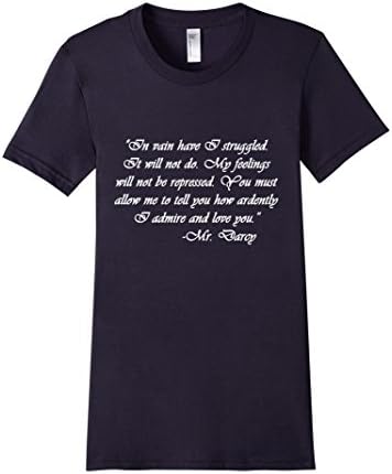 Women's Mr. Darcy's Pride &amp; Prejudice Proposal T-shirt Medium Navy