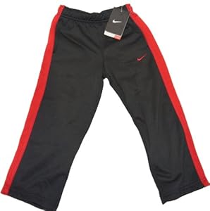 Nike Little Boys' Therma-fit Fleece Pants (3T, Black/Red)