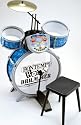 Bontempi JE5600 - "Rock Drummer" Electronic Tutor 4 Piece Blue Drum Set with Stool