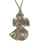 Peridot Necklace 02 Pendant Crystal Healing Angel Silver Green Stone Pewter 24