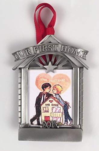 Liberty Pewter Home Sweet Home Photo Frame Christmas Ornament 4" 3" Made in USA
