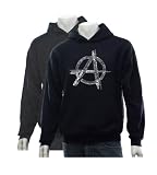 Men's Grey Anarchy Hoodie XXL - Created using a list of some of the best and most popular Punk Songs of All Time