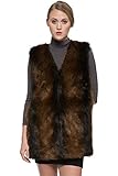 Ovonzo Women's Super Soft Faux Fur Vest Brown