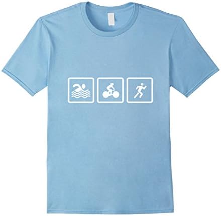 Men's TRIATHLETE T-Shirt Swim Bike Run Triathlon Tri T-Shirt 3XL Baby Blue