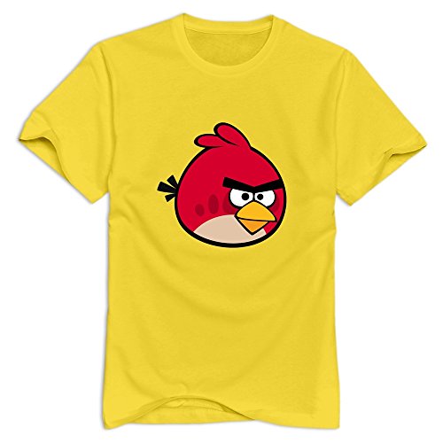Tavil Angry Birds Red 100% Cotton T-shirt For Men Yellow Size XL