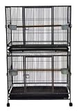 Brand New Two Story Parrot Bird Wrought Iron Cage Play-Top 37.5 x 24 x61 WI36DAS