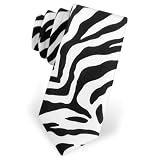 Zebra Print Boys Tie by Wild Ties - Black Silk