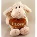 Schaf Pl�sch mit braunem Herz 'I LOVE YOU' ca. 34 cm