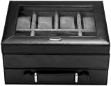 Buy Fossil Watch Box - Preston Large Accessory Box (Color: Black) by FOSSIL