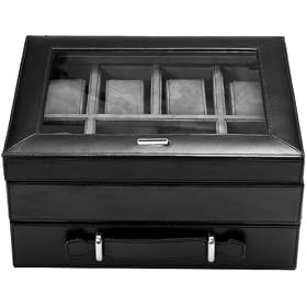 Fossil Watch Box - Preston Large Accessory Box (Color: Black)