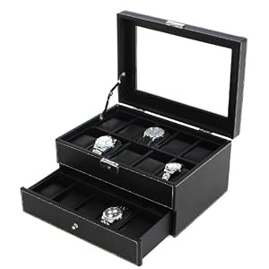 Présentoir/coffret/boîte à montre 20 montres Noir partout JWB301