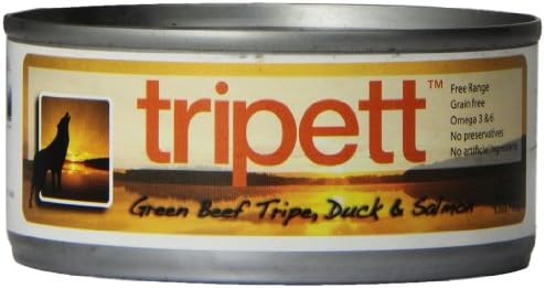Petkind 328022 24-Pack Tripett Beef Tripe, Duck And Salmon For Pets, 5.5-Ounce Can