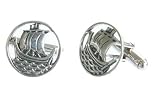 Orasay Silver Cufflinks - Viking Longship Design