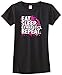 Threadrock Big Girls' Eat Sleep Gymnastics Repeat Fitted T-Shirt M Black