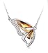 Athena Jewelry Dancing Butterfly Platinum\white Gold Plated Austrian Crystal Swarovski Elements Crystal Pendant Necklace for Women in a Gift Box