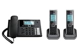 Deutsche Telekom Sinus PA 205 Plus 2 - schnurgebundenes Tischtelefon - Anrufbeantworter - 2 Mobilteile - Analog