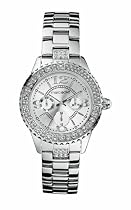 Marc Ecko E12536L1 Stainless steel Ladies Multifunction Silver dial with silver highlights polished silver case and bracelet iced bezel