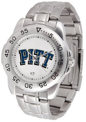Pittsburgh Panthers Suntime Mens Sports Watch w/ Steel Band - NCAA College Athletics