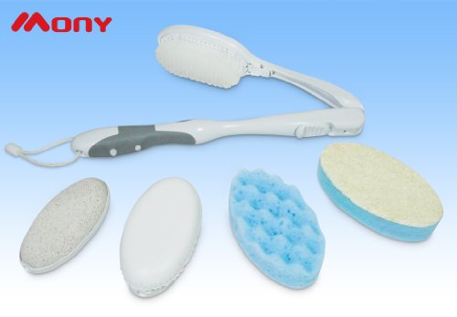 Lu La Bath Brush Gift Set Adjustable Handle with 5 Interchangable Head
