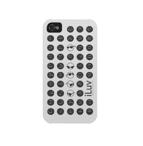 iLuv Soft Coated Ultra Thin Case with Emoticon for iPhone 4 (White) (Fits AT&T iPhone)