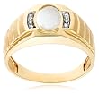 10k Yellow Gold Opal and Diamond Men's Ring